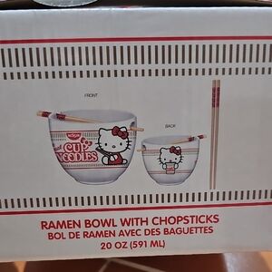 Hello Kitty White and Red Ramen Bowl Set